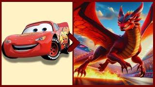 Lightning McQueen as a Dragon |  All Cartoon Characters 