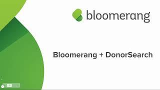 Bloomerang + DonorSearch Overview