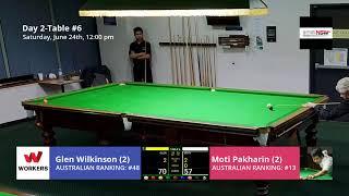 2023 NSW SNOOKER Championships Blacktown Workers - T6 - Glen WILKINSON vs Moti Pakharin