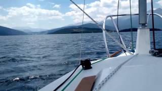 Sage 15 ASOLARE sailing as a catboat