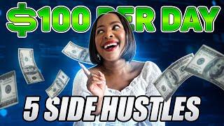 Top 5 Side Hustles To Make Money Online in 2025 | Make $100 Per Day #smallbusinessideas #makemoney