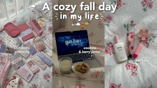 Cozy fall day with me | cookies, Harry Potter, editing, self care, new stationery