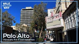 Palo Alto University Ave - Walking Tour 4k