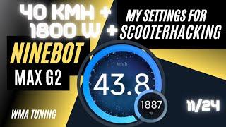 CRAZY! G2 - 40kmh+ und 1800W Peak!! My Scooterhacking Utility Settings