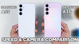 Samsung A55 vs Samsung A35 SPEED TEST & CAMERA Comparison | Zeibiz