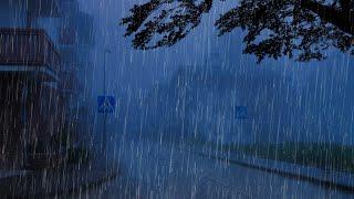 Fall Asleep Immediately - Heavy Rain & Hurricane, Thunder Sounds at Night to Restful Deep Sleep