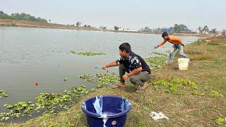 Best Hook Fishing 2024  || Traditional Two Boy Hunting Big Fish From Beautiful Nature #fish_video