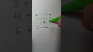 Viral math problem #21 2+2=6, 3+3=11, 4+4=18, 6+6=?