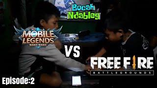 Film pendek, *Bocah ndableg* episode _anak free fire vs anak mobil legends_