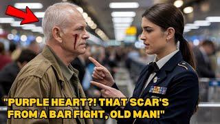 Airline Agent Called a Purple Heart Vet Fake—5 Minutes Later the Pilot Gave Up His Seat and Saluted