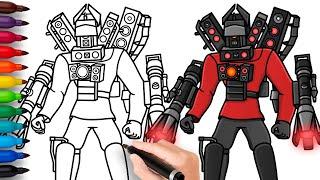 How to Draw New Upgraded Titan Speakerman from Skibidi Toilet 73 (Part 1)