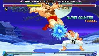 Fightcade  Street Fighter Alpha 2  Shadowonlive  Vs Grande Gancho.  FT10  Rematch 3 