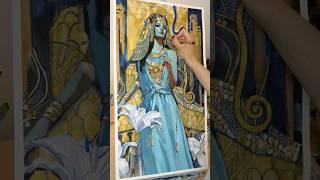 Painting an Ancient Egyptian Goddess with GOLDEN Watercolors 