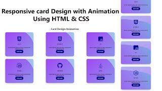 Responsive Animated Card Design Using HTML and CSS | Product Card Design | Card Design Tutorial