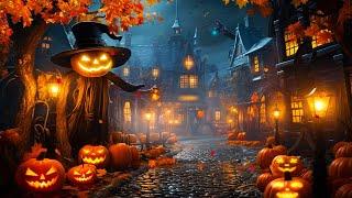 Halloween Ambience Haunted Village  With Spooky Halloween Music  Halloween Background Music 2023
