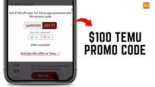 $100 Temu Promo Code 2024 (New Method)