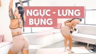 30 phút tập LƯNG NGỰC BỤNG cho nữ | Upper body with dumbbell | Intermediate