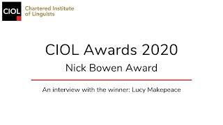 Nick Bowen Award winner: Lucy Makepeace