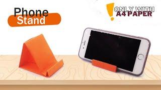 MAKING A PHONE STAND IN FOUR MINUTES WITH ONLY A4 PAPER !!