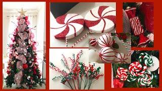 Candy Cane Theme Christmas Tree | DIY Candy Cane Ornaments