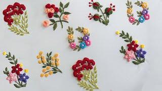 Hand Embroidery: Multiple Flower Embroidery