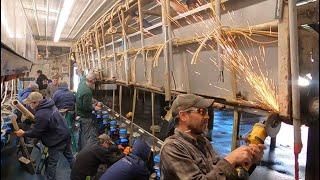 Teardown of our old double 13 milking parlor