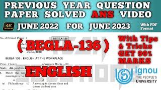 BEGLA 136 Previous Year Question Paper Answer in English | Begla 136 Important Questions June 2023