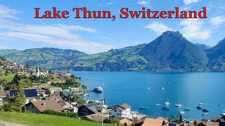 Lake Thun| View of Lake Thun from Train| Thunersee| Switzerland