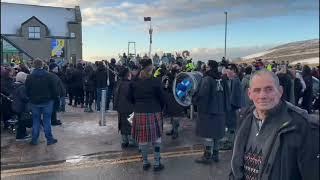 Piping at the Scalloway Fire Festival 2025