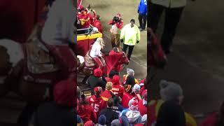 Kansas City Travel Video. KC Chief’s Horse Warpaint on Field After Chief’s Score Arrowhead Stadium.