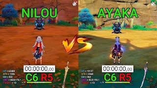 C6 Ayaka vs C6 Nilou! Melt vs Vaporize! Gameplay Comparison