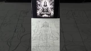 Outline Drawing of Hanuman ji #shorts #shortfeed #competition #sketchbookbyabhishek
