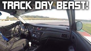 TUNED Mitsubishi Lancer EVO IX OnBoard @ Track with SCREAMING External Wastegate!!