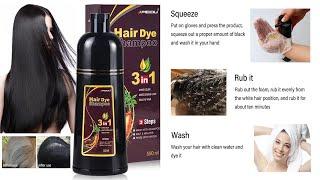 3 In 1 Instant Coloring Shampoo Natural Black Color|hair color shampoo|hair color shampoo for women