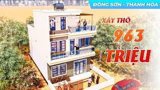 Tham Khảo Mẫu Biệt Thự Hiện Đại 3 Tầng 963 TRIỆU Diện Tích 7x12m Tại Huyện Đông Sơn Tỉnh Thanh Hóa