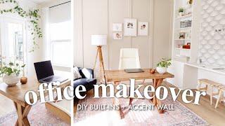 EXTREME OFFICE + CRAFT ROOM MAKEOVER | DIY Built-Ins, Accent Wall + Homary 2022