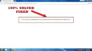 How to Fix "YOU ARE NOT AUTHORIZED TO ACCESS THIS WEB PAGE AS PER THE DOT COMPLIANCE"