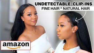 *VIRAL* Seamless Amazon Clip-ins  Natural 4B - 4C & Fine Hair | Best Brand on Amazon!