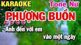 Karaoke Phượng Buồn | Nhạc Sống Tone Nữ Dễ Hát | Huỳnh Lê