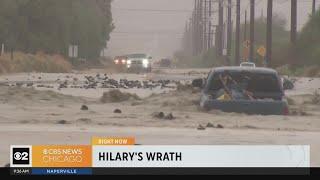 Hurricane Hilary hitting southern California