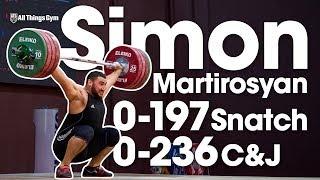 Simon Martirosyan 0-197kg Snatch 0-236kg Clean & Jerk Full Warm Ups 2017 European Juniors