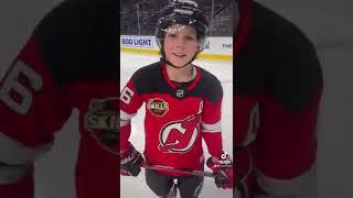 Jack Hughes tries the Zac Bell Geo hockey stick