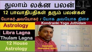 Thulam Lagna Palangal | துலாம் லக்னம் பலன்கள் | அவயோக-யோக திசை | 12 House Astrology