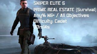 SNIPER ELITE 5 - Any% NG+ / All Obj - SURVIVAL - PRIME REAL ESTATE (Cadet) - 33m 14s [WORLD RECORD]