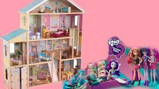 My Little Pony Toy Dollhouse Tour w/ Furniture Bedroom Kitchen Bathroom Swimming Pool Barbie Cars