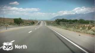 Driving U.S. Route 395 North through California State from Lone Pine. Time Lapse