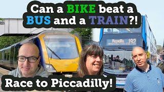 Can a Bike Beat a BUS and a TRAIN? Racing from Hazel Grove to Manchester!