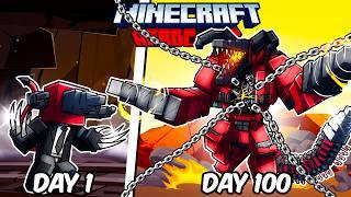 I Survived 100 Days as EVIL DRILLMAN in Hardcore Minecraft!