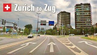 Road Trip from Zurich to Zug • Driving in Switzerland  [4K]