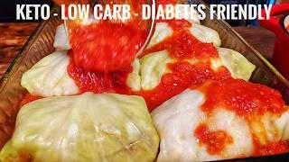 Stuffed Cabbage Rolls | Low-Carb & Low Calorie Recipe (Keto Friendly)